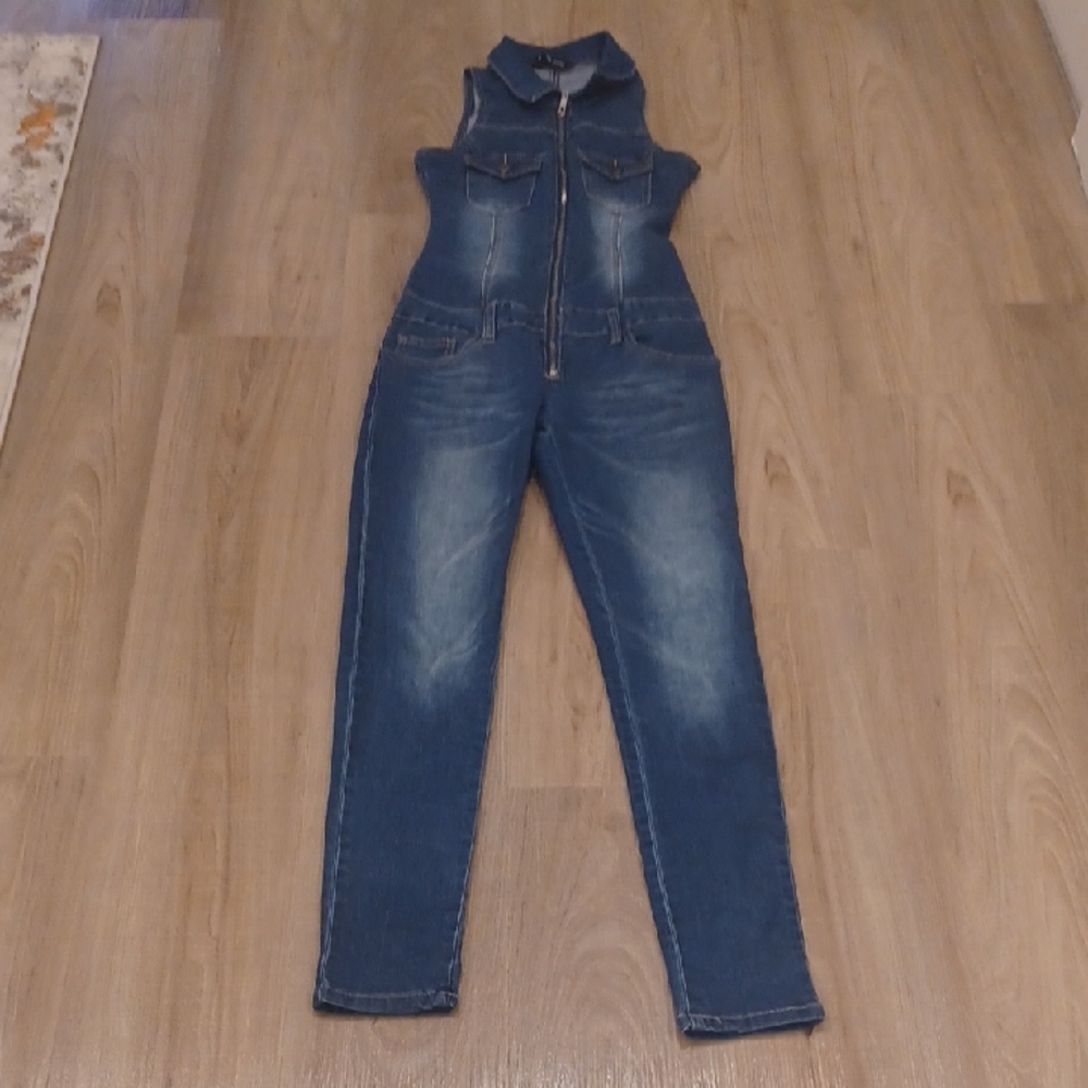 V. I. P Blue Overalls Classic Denim Style